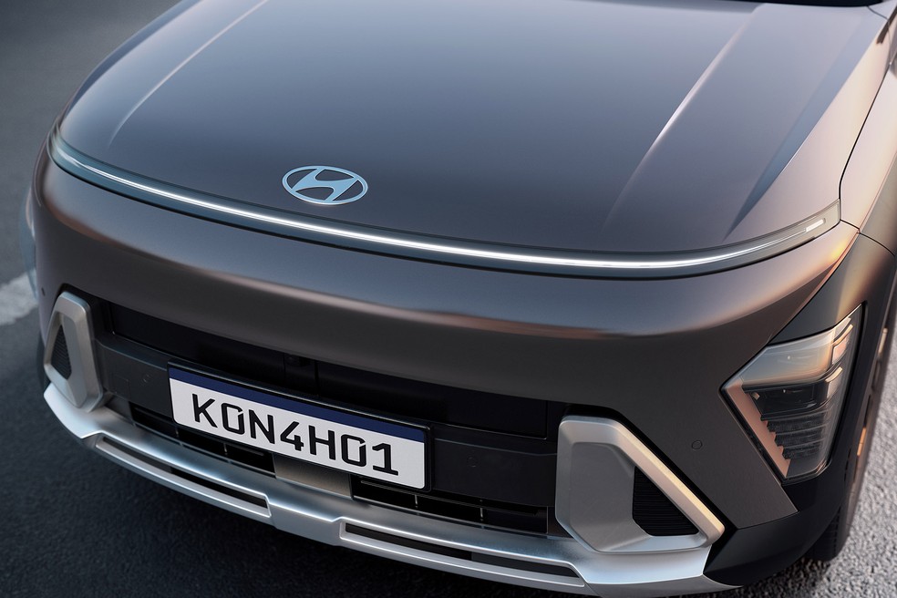 Novo Hyundai Kona Signature Hybrid dianteira close — Foto: Divulgação/Hyundai