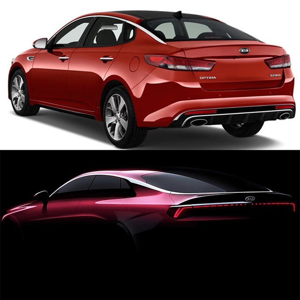 Lanternas do Kia Optima  (Foto: Divulgação/Auto News Brasil) — Foto: Auto Esporte