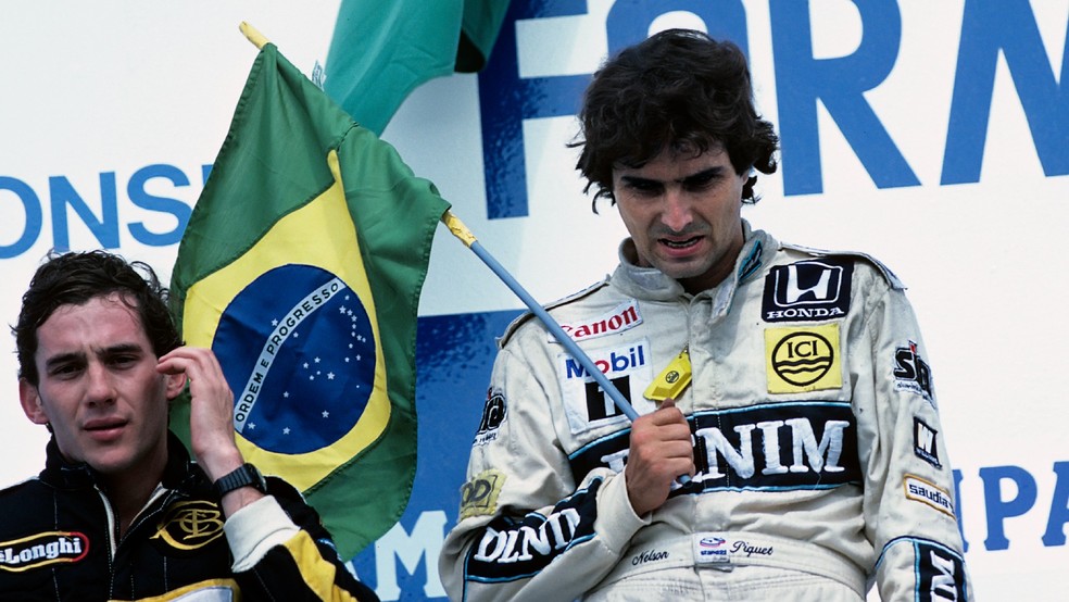 Nelson Piquet e Ayrton Senna não escondiam suas desavenças  — Foto: Getty