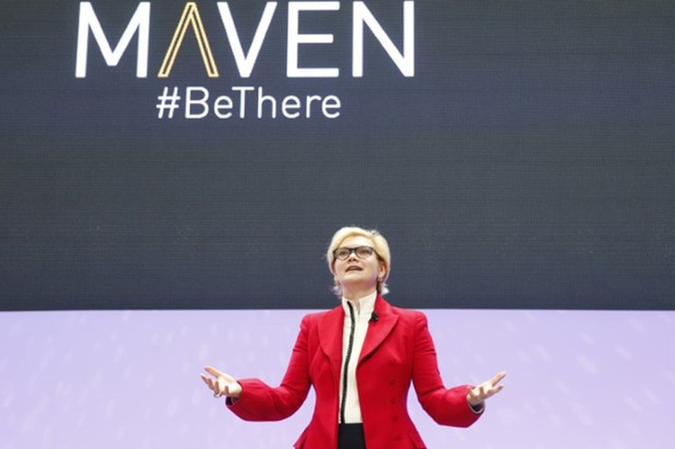 Julia Steyn, da Maven, durante a North American International Auto Show em Detroit, Estados Unidos (Foto: Brendan McDermid/Reuters) — Foto: Auto Esporte