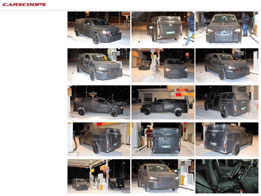 Picape que substituirá a Strada foi flagrada na Suécia pelo site Carscoops — Foto: Reprodução/Carscoops (www.carscoops.com)
