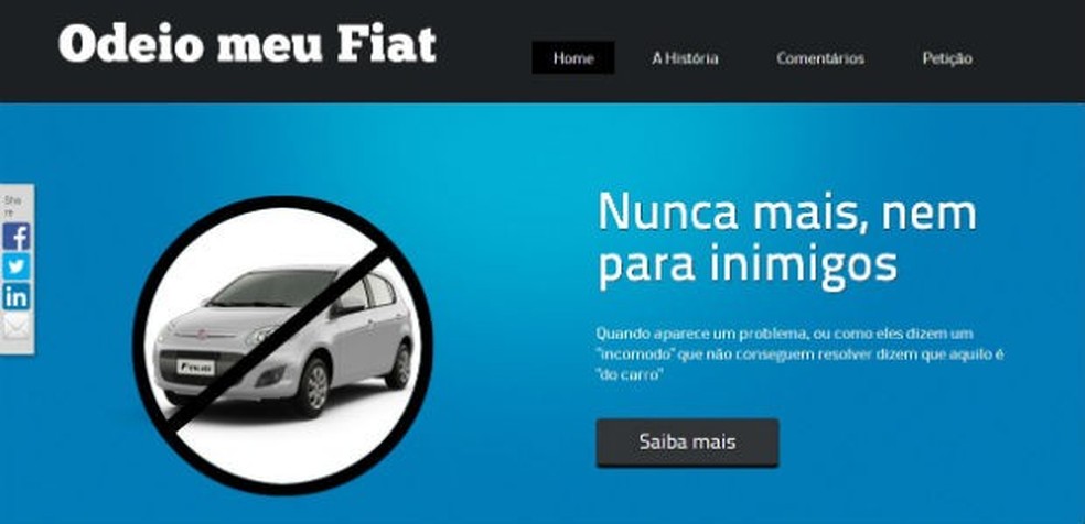 Leitor cria site para denunciar falha em seu Palio Attractive (Foto: Reprodução) — Foto: Auto Esporte