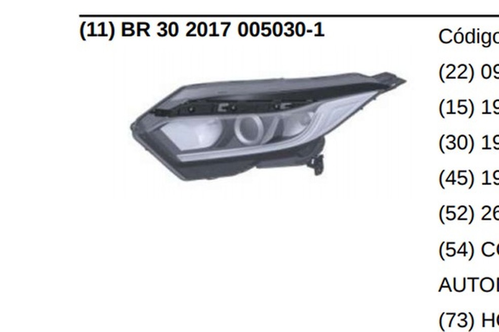 Farol registrado do HR-V é mais simples e tem elementos internos redesenhados (Foto: Reprodução) — Foto: Auto Esporte