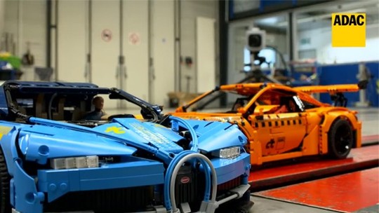 Bugatti Chiron e Porsche 911 GT3 RS (de Lego) fazem crash test a 60 km/h