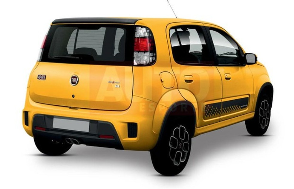 Projeção revela como será o Fiat Uno Sporting reestilizado (Foto: Yuri Queiroz/Auto News Brasil) — Foto: Auto Esporte