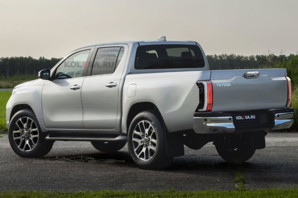 Nova geração da Toyota Hilux segundo projeção de artista — Foto: Reprodução/Instagram @kelsonik