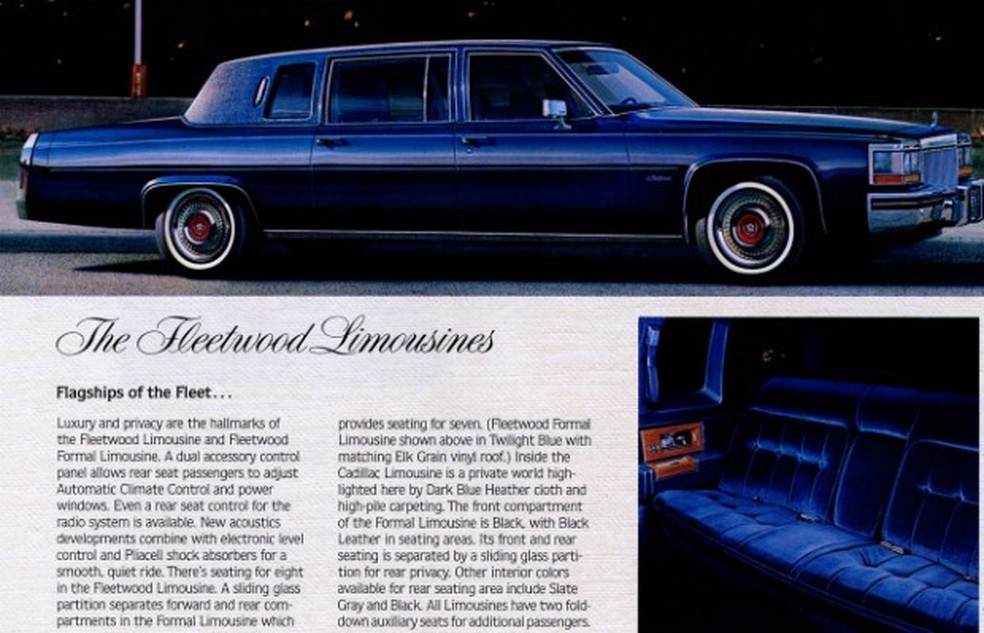 Anúncio do Fleetwood Limousine mostra o carro como a nau capitânia da Cadillac (Foto: Divulgação) — Foto: Auto Esporte
