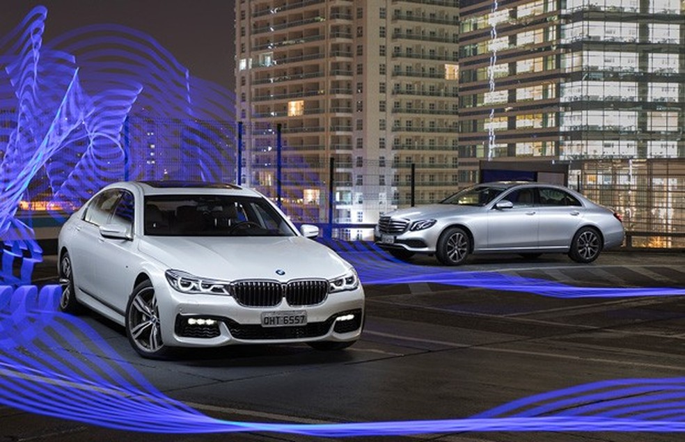 BMW Série 7 e Mercedes Classe E (Foto: Marcus Camargo) — Foto: Auto Esporte