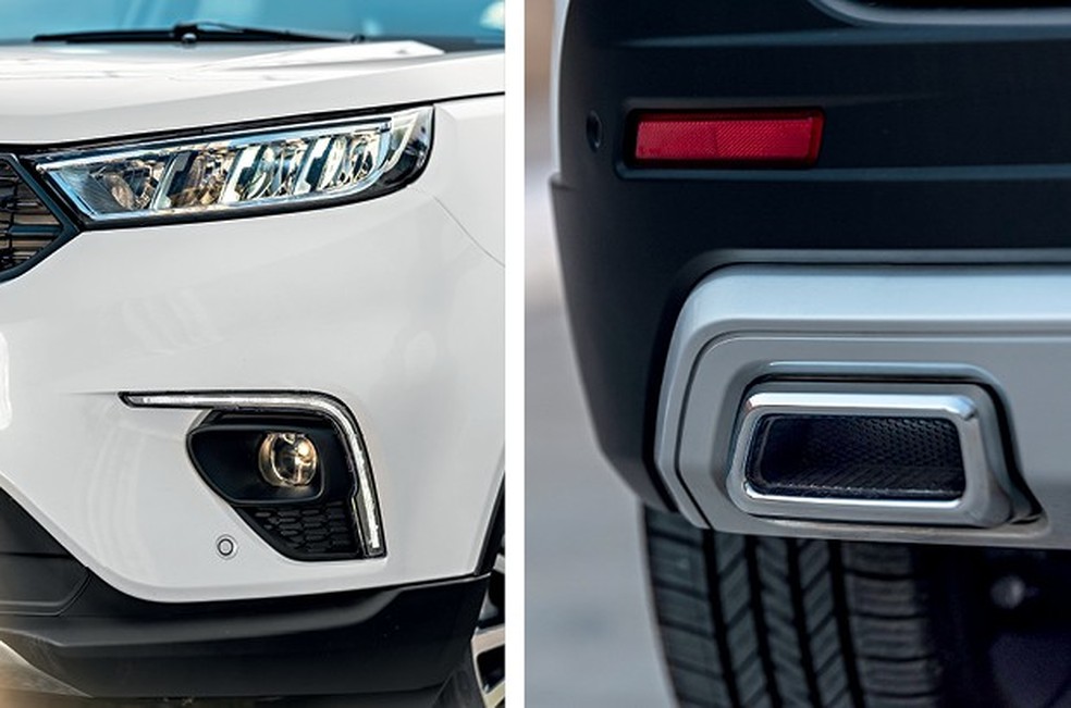 As luzes DRL no para-choque também funcionam como seta. Aplique simula escape duplo (Foto: Bruno Guerreiro) — Foto: Auto Esporte