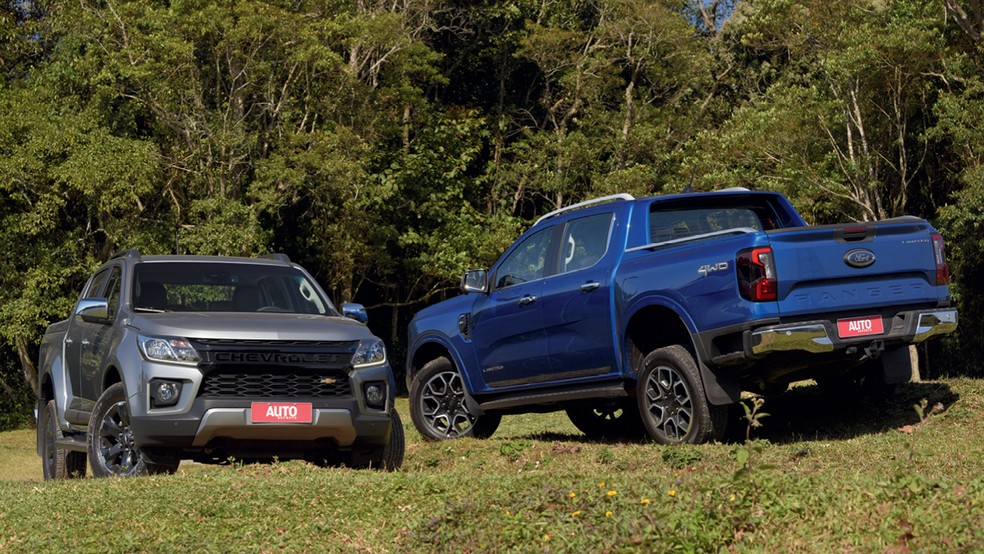 Ford Ranger é mais potente que a Chevrolet S10 — Foto: Murilo Góes/Autoesporte