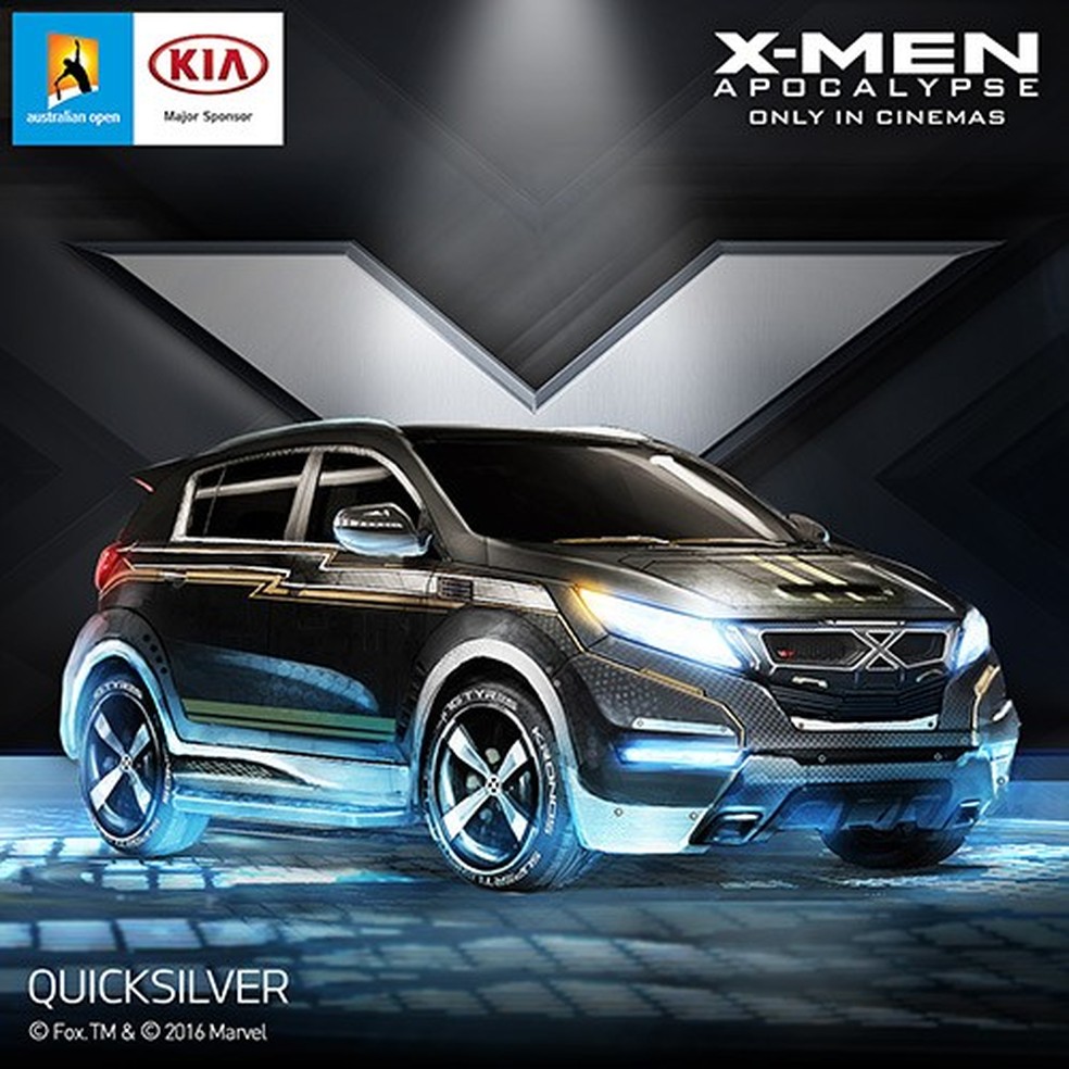 Kia Sportage inspirado no personagem Mercúrio, de X-Men: Apocalipse (Foto: Kia) — Foto: Auto Esporte