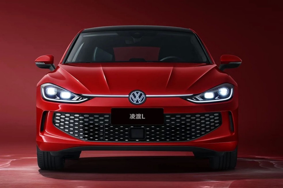 Frente do novo Lamando L lembra família de elétricos da VW — Foto: Divulgação
