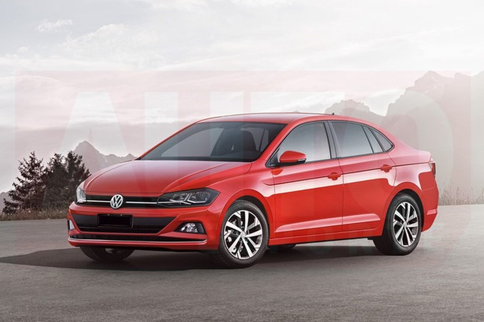 Projeção Volkswagen Virtus (Foto: João Kleber/ Auto News Brasil) — Foto: Auto Esporte