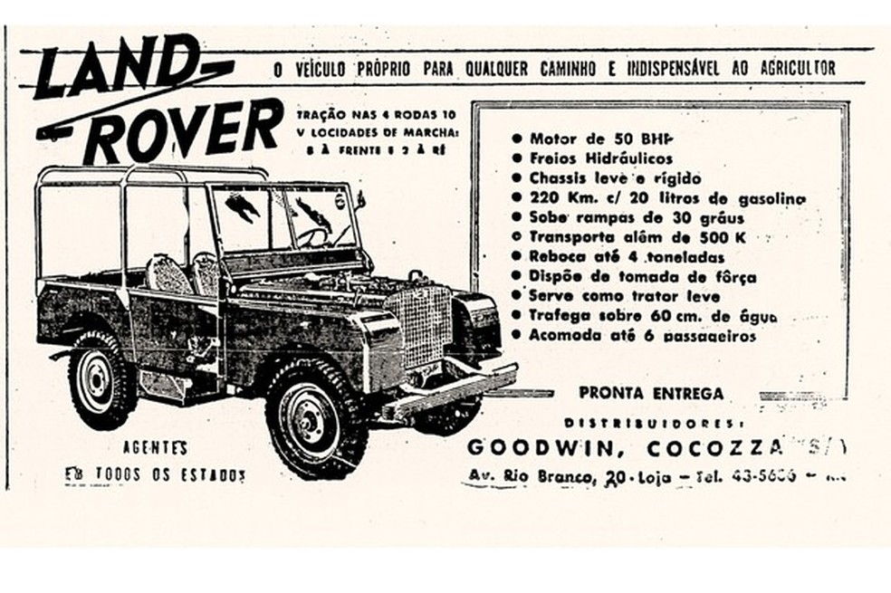 O primeiro anúncio da Land Rover, publicado no jornal O 3PWEB em 1949 (Foto: O 3PWEB/Reprodução) — Foto: Auto Esporte