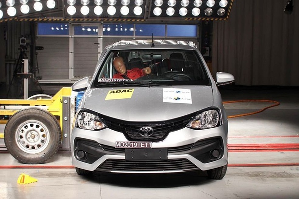 Etios se beneficiou de lembrete do uso dos cintos de segurança (Foto: Latin NCAP) — Foto: Auto Esporte