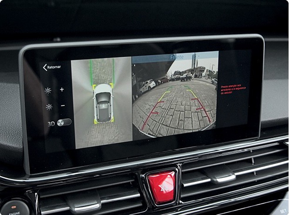 Central multimídia digital tem 10,25" tem câmera 360 graus (Foto: Divulgação) — Foto: Auto Esporte