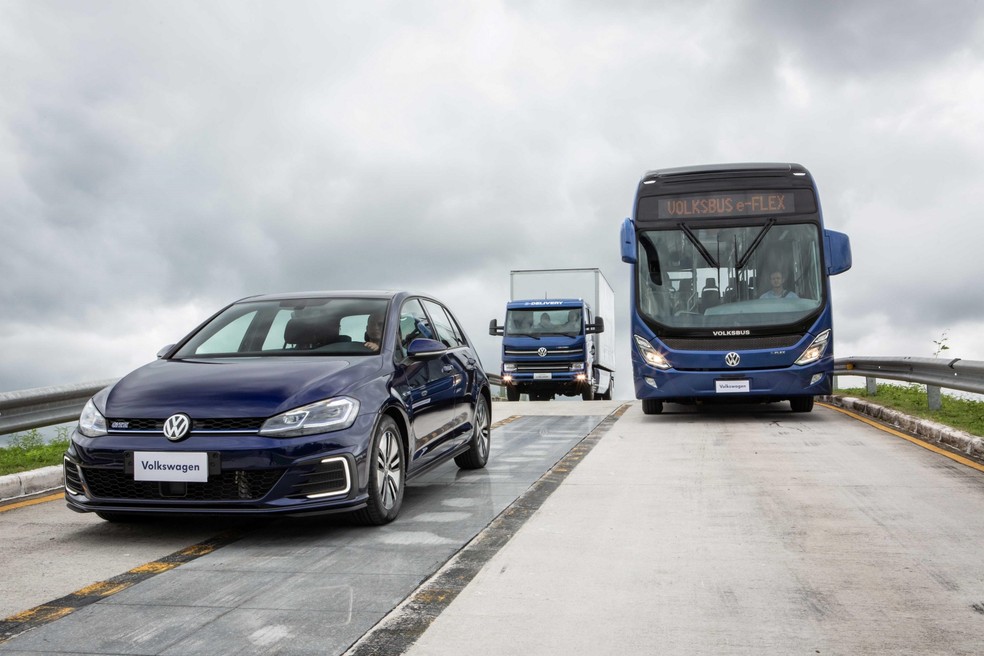 Ônibus híbrido da Volkswagen tem motor de Golf — Foto: Divulgação