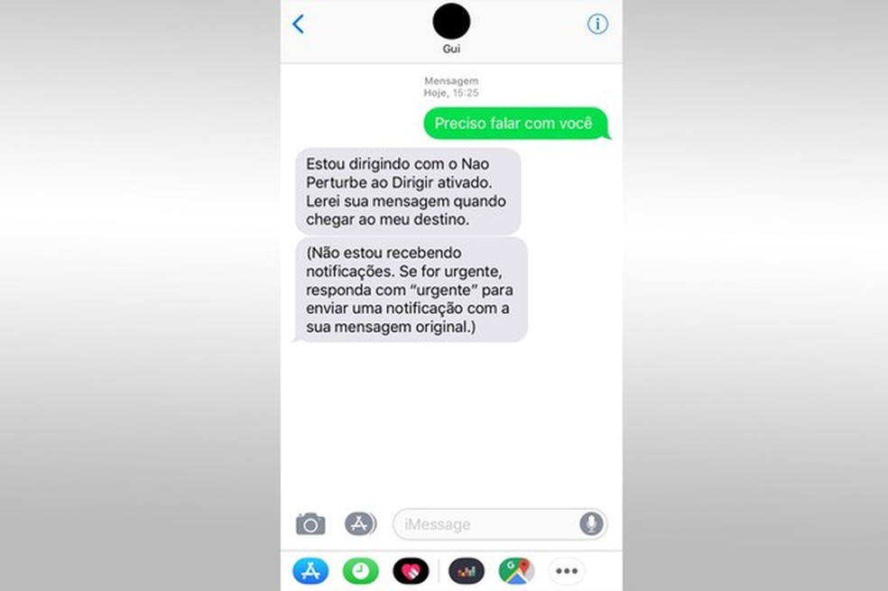 Telas do modo Não Perturbe ao Dirigir do iPhone (Foto: Reprodução) — Foto: Auto Esporte