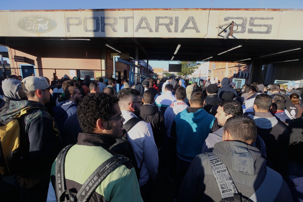 Entrada da Ford em São Bernardo do Campo (SP) — Foto: Edu Guimarães/SMABC