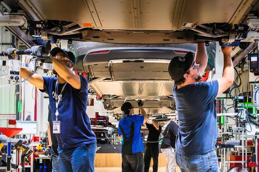 Fábrica da Tesla em Freemont, Califórnia (Foto: Divulgação) — Foto: Auto Esporte