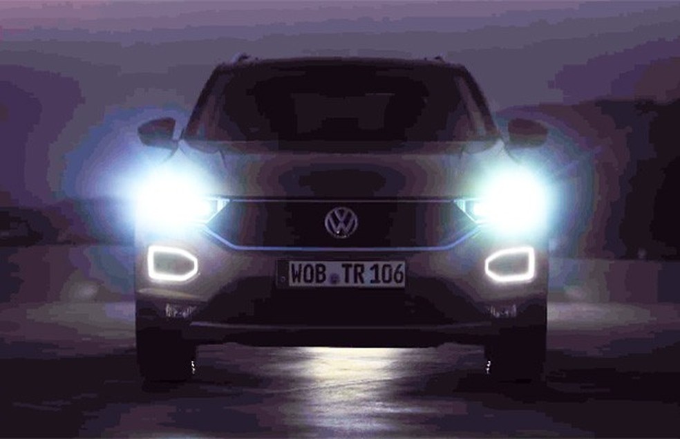 Teaser do Volkswagen T-Roc revela detalhes quando a imagen é clareada (Foto: Reprodução) — Foto: Auto Esporte