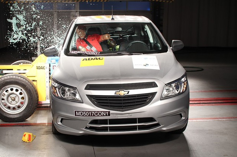 Crash test do Chevrolet Onix realizado pelo Latin NCAP em 2018 (Foto: Latin NCAP) — Foto: Auto Esporte