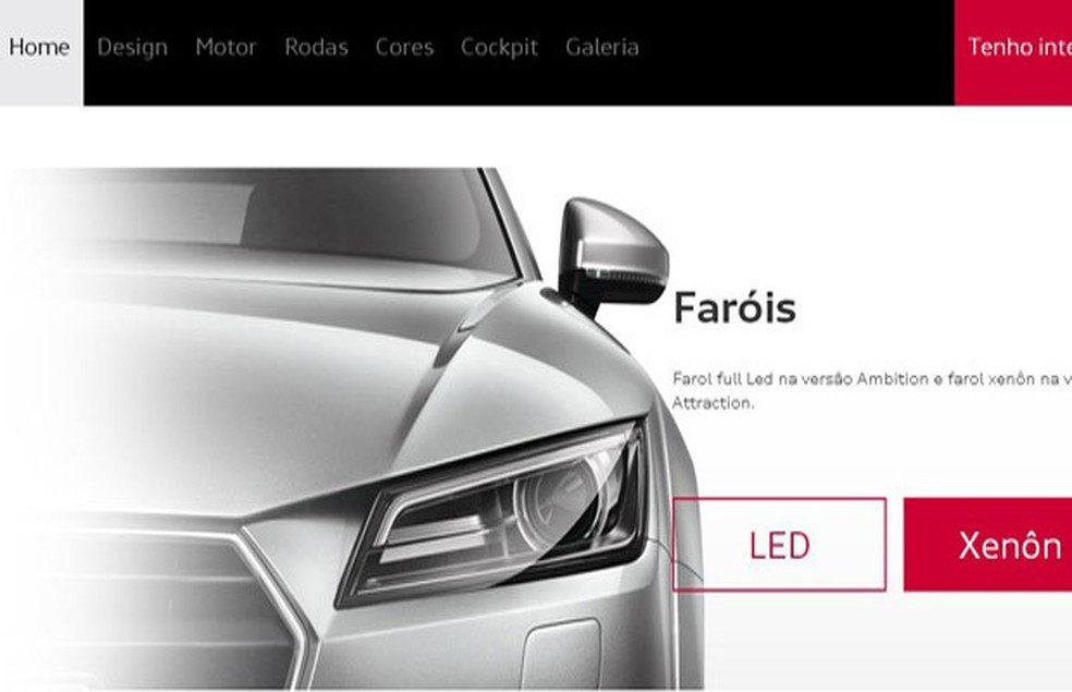 Site exclusivo no Brasil do Audi TT (Foto: Divulgação) — Foto: Auto Esporte