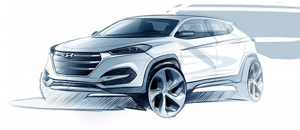 Hyundai divulgou primeiro desenho do novo ix35 (Foto: Hyundai) — Foto: Auto Esporte