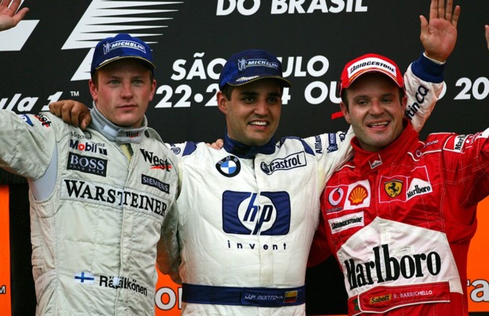 Pódio do GP do Brasil de 2004 (Foto: Divulgação) — Foto: Auto Esporte