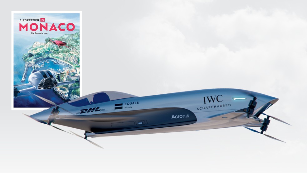 A Airspeeder planeja promover um calendário de eventos pelo planeta e até fez uma projeção de como seria um "GP de Mônaco" — Foto: Divulgação