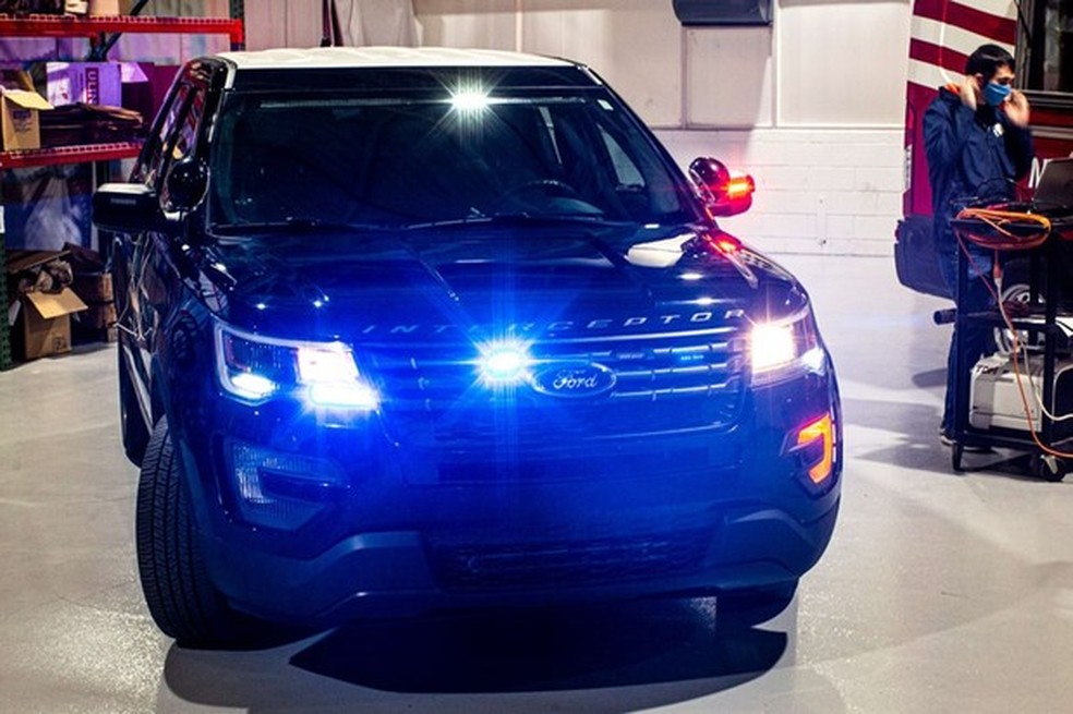 Ford Interceptor da polícia foi testado com a tecnologia (Foto: Divulgação) — Foto: Auto Esporte