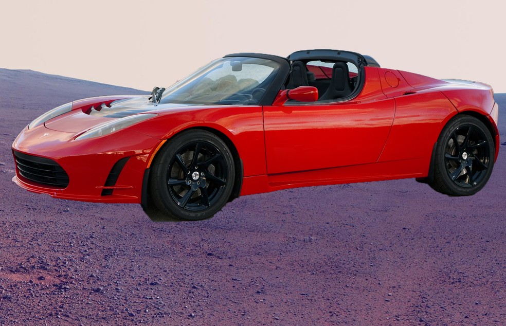 Elon Musk quer levar seu Tesla Roadster para Marte — Foto: Divulgação/Nasa/Tesla