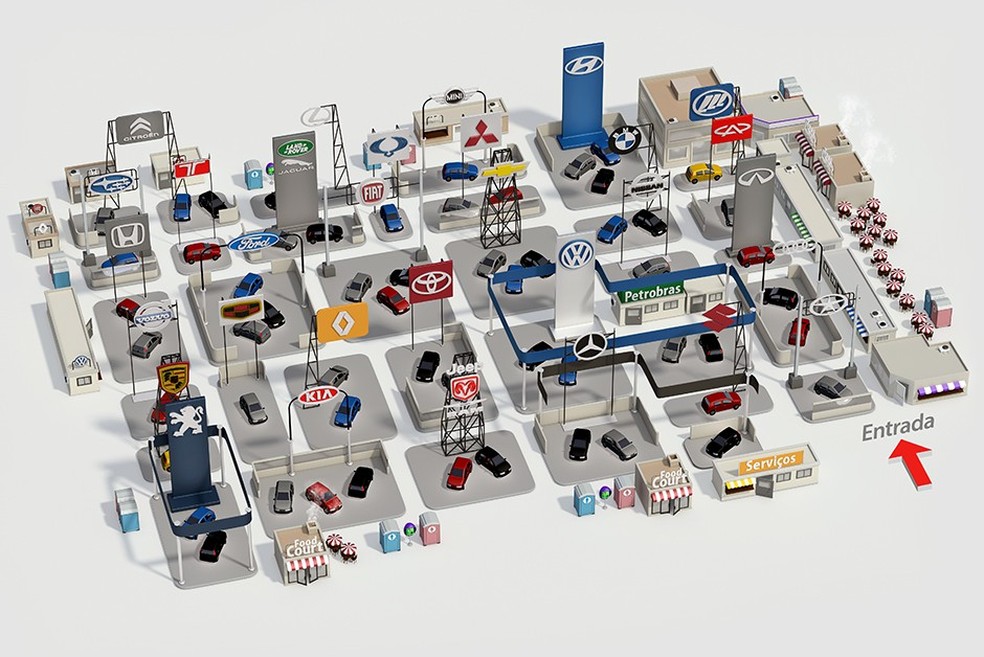 Mapa do Salão do Automóvel 2014 atualizado (Foto: Auto News Brasil) — Foto: Auto Esporte
