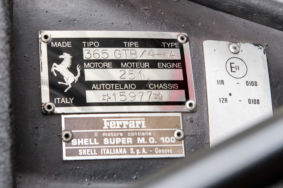 Ferrari 365 GTB/4 Daytona, de 1972	 — Foto: Divulgação/Silverstone Auctions