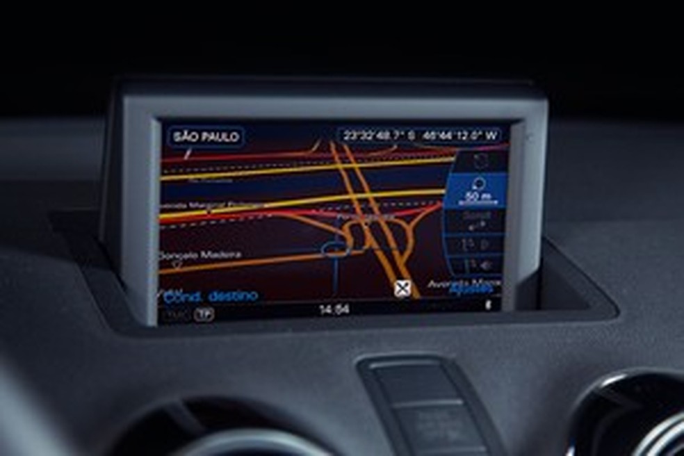 Sistema de GPS do Audi A1 Sportback 1.4 (Foto: Fabio Aro / Auto News Brasil) — Foto: Auto Esporte
