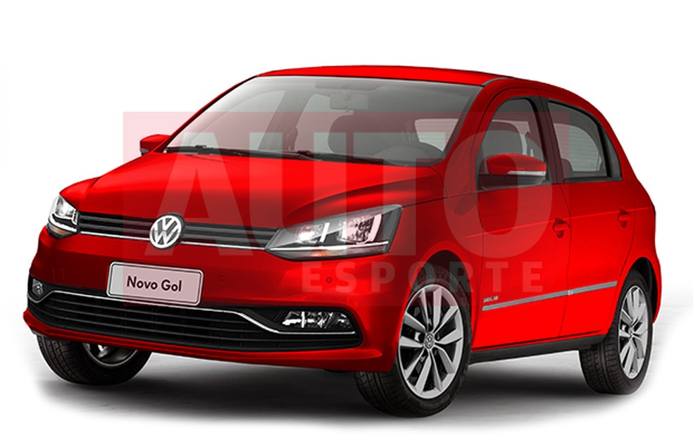Projeção do Volkswagen Gol facelift (Foto: Yuri Queiroz/Auto News Brasil) — Foto: Auto Esporte