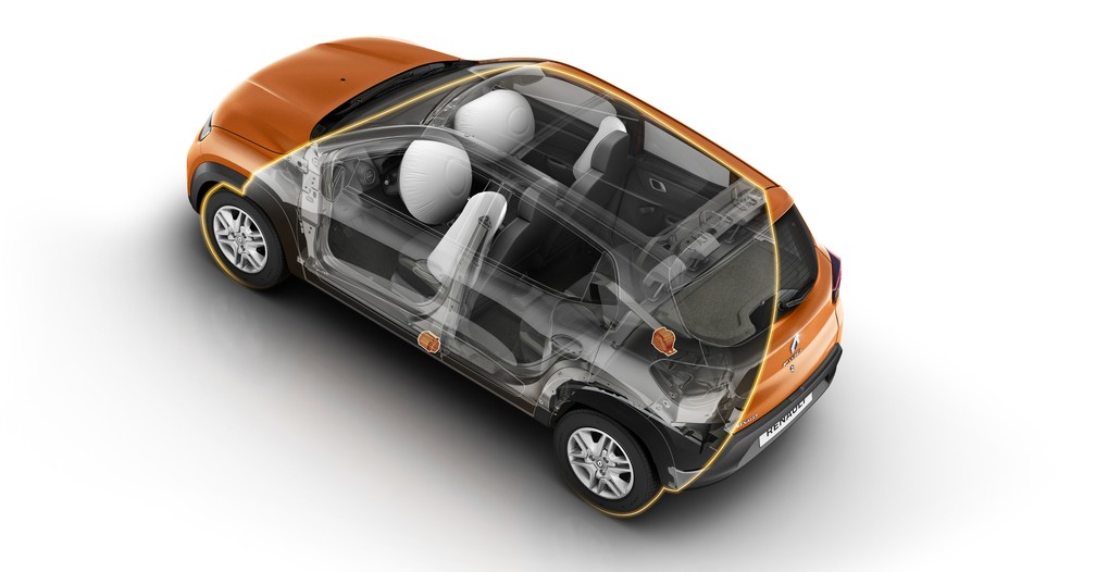 Kwid é o 1º compacto a ter 4 airbags de série — Foto: Divulgação