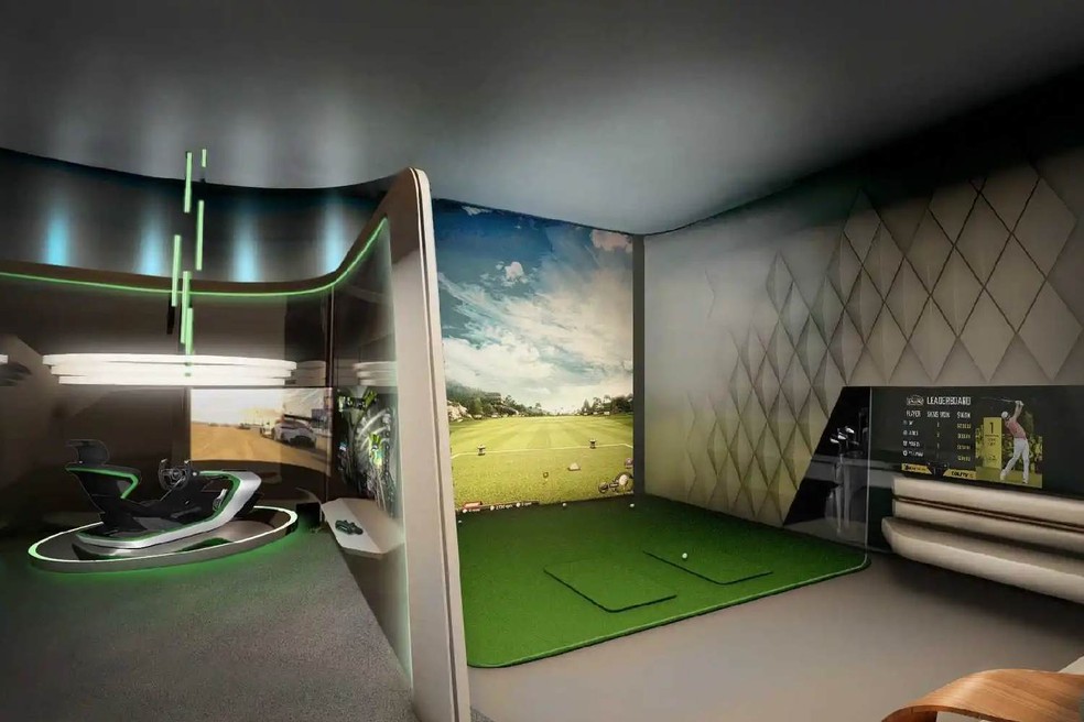 Uma das salas de jogos que estarão no Bentley Residences — Foto: Divulgação