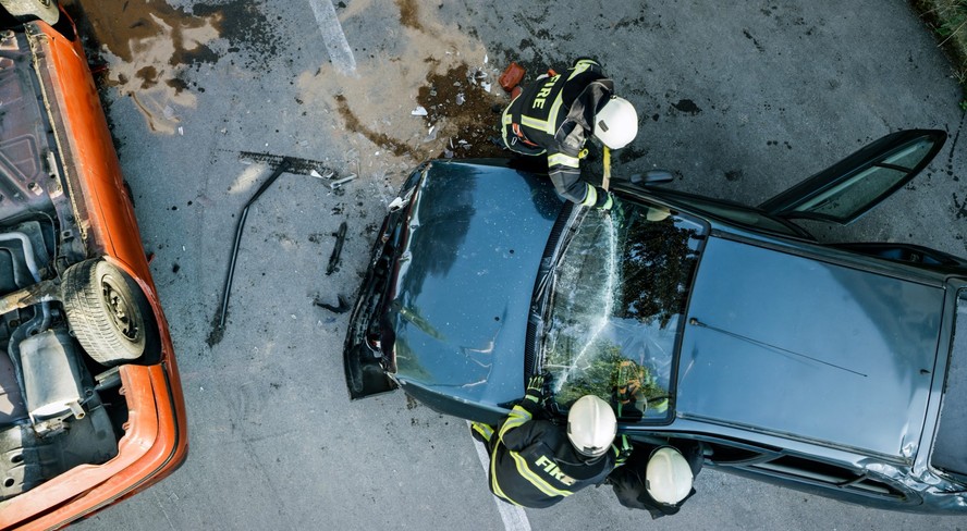Resgate em acidente de carro