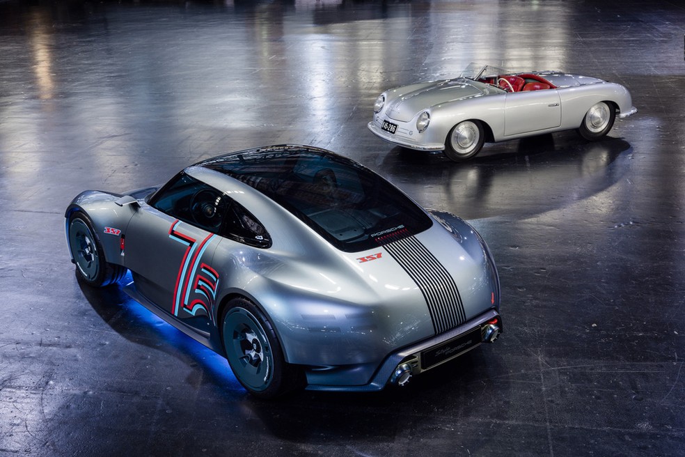 Muitos elementos do Porsche Vision 357 Concept são inspirados no 356 — Foto: Divulgação