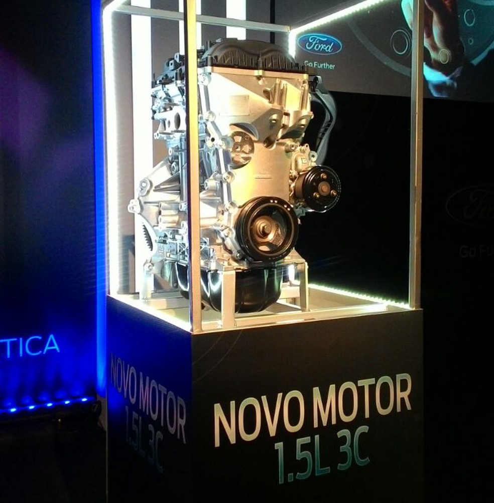 Motor Ford 1.5 de 3 cilindros — Foto: Peter Fussy / G1