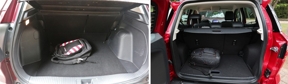 Porta-malas do Honda HR-V e do Ford EcoSport — Foto: Marcelo Brandt / G1