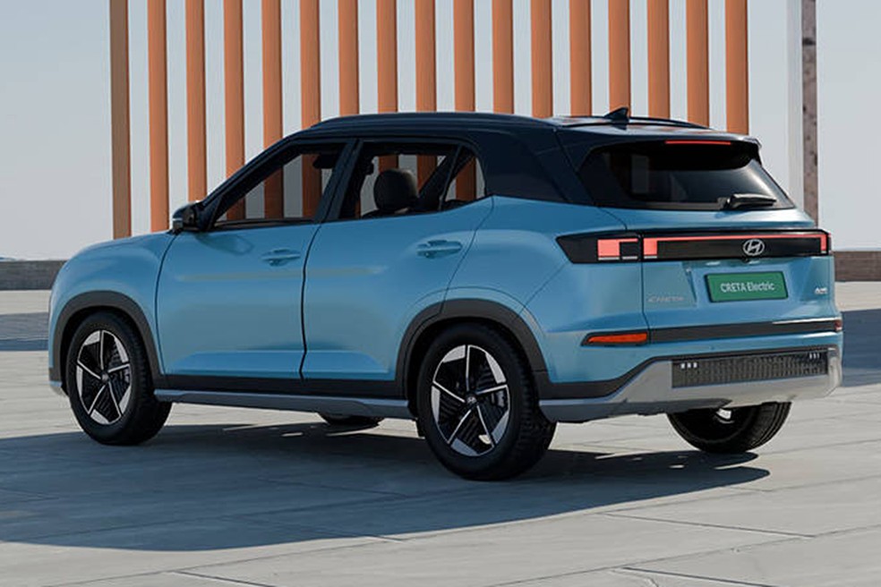 Rodas do Hyundai Creta Electric são exclusivas e têm caráter aerodinâmico — Foto: Divulgação/Hyundai