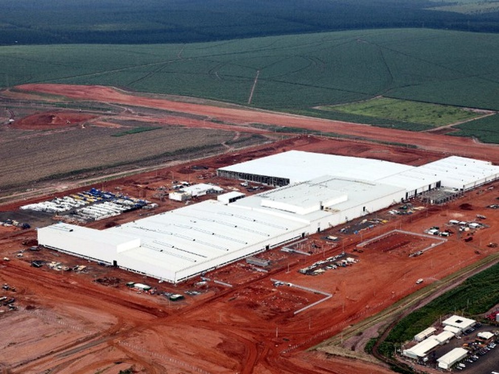 Vista aérea da nova fábrica da Honda em Itirapina — Foto: Caio Mattos/Divulgação Honda