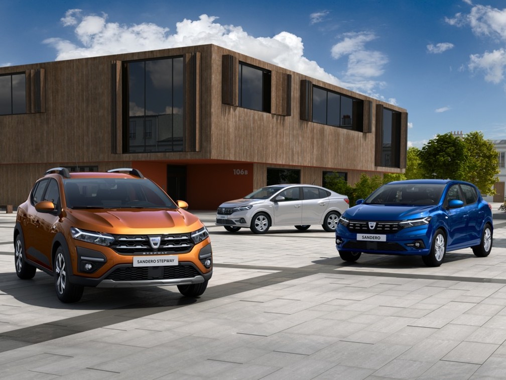 Renault apresentou novos modelos do Stepway, Sandero e Logan, que são vendidos pela Dacia na Europa — Foto: Renault/Divulgação