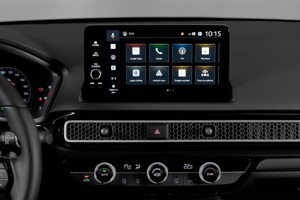 Central multimídia do Honda Civic 2025 agora inclui serviços do Google — Foto: Divulgação