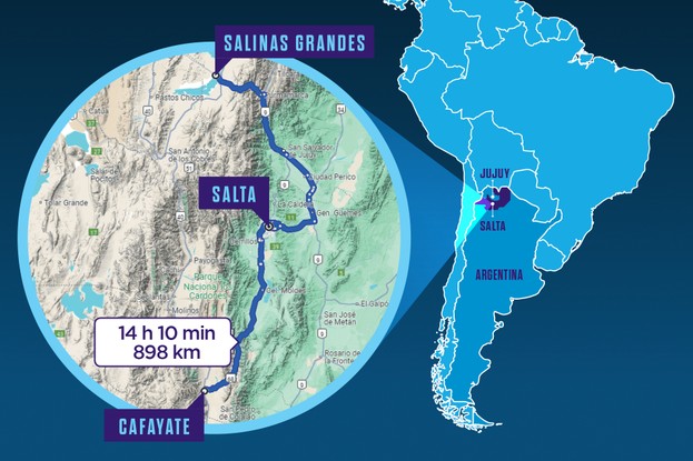 RAM Rampage 2024 - Mapa da expedição de comboio de picapes no maior deserto de sal do mundo