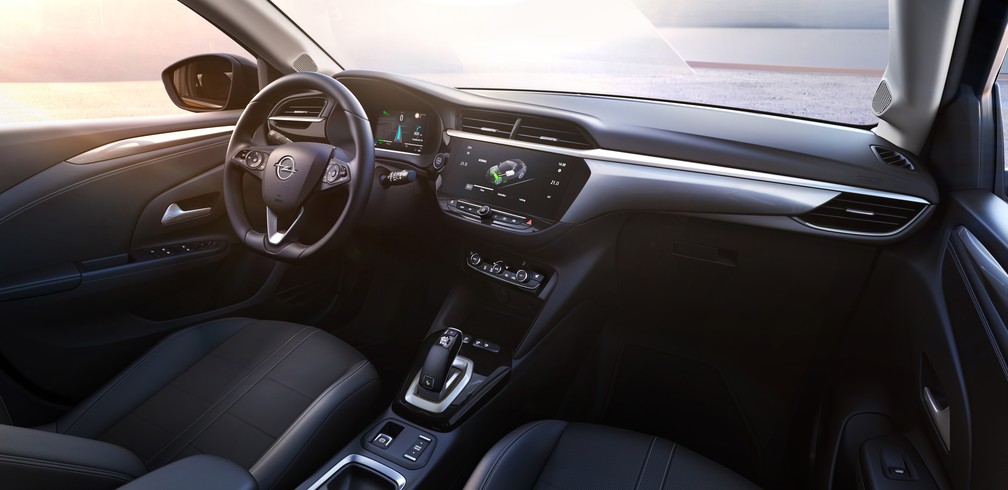 Interior do Corsa-e, da Opel — Foto: Opel/Divulgação