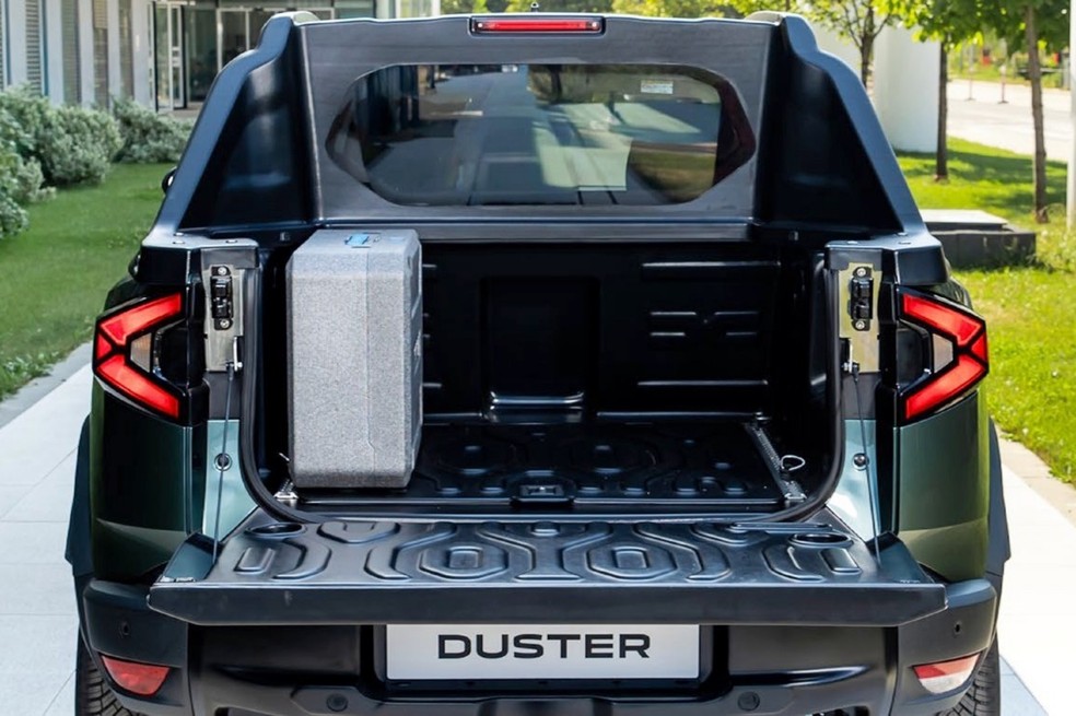 Caçamba do Duster picape leva até 430 kg — Foto: Divulgação