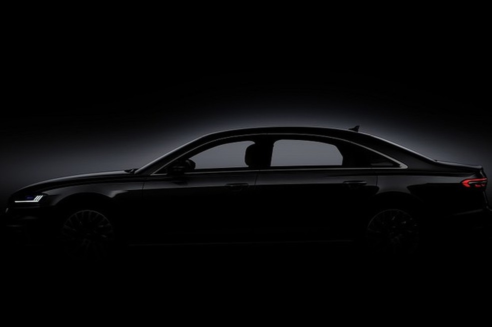 Imagem teaser do novo Audi A8 (Foto: Divulgação) — Foto: Auto Esporte